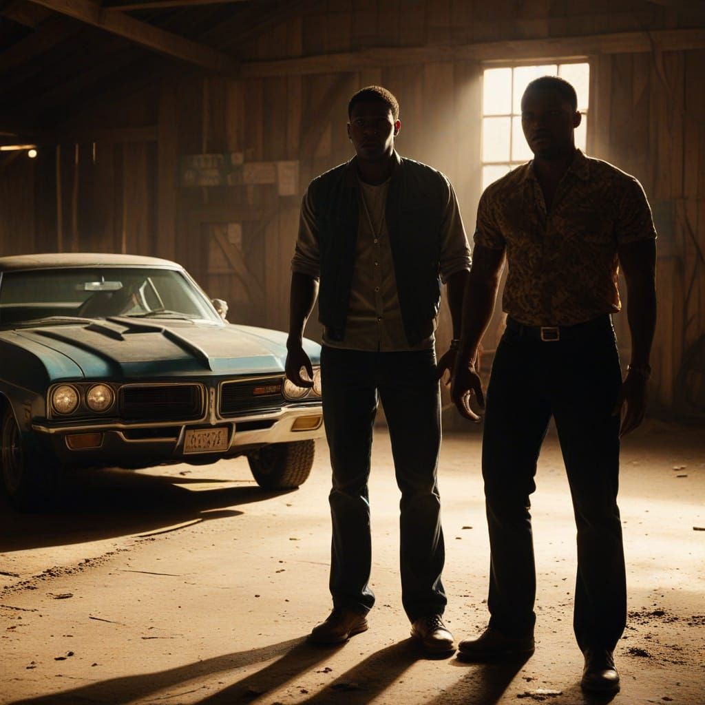 Tribal Warrior in High-Stakes Standoff, Classic Car and Barn...