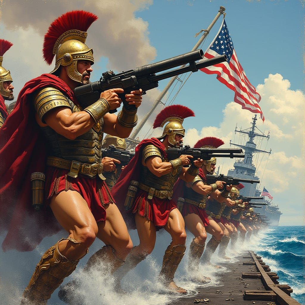 Roman Legionnaires in Futuristic Battle