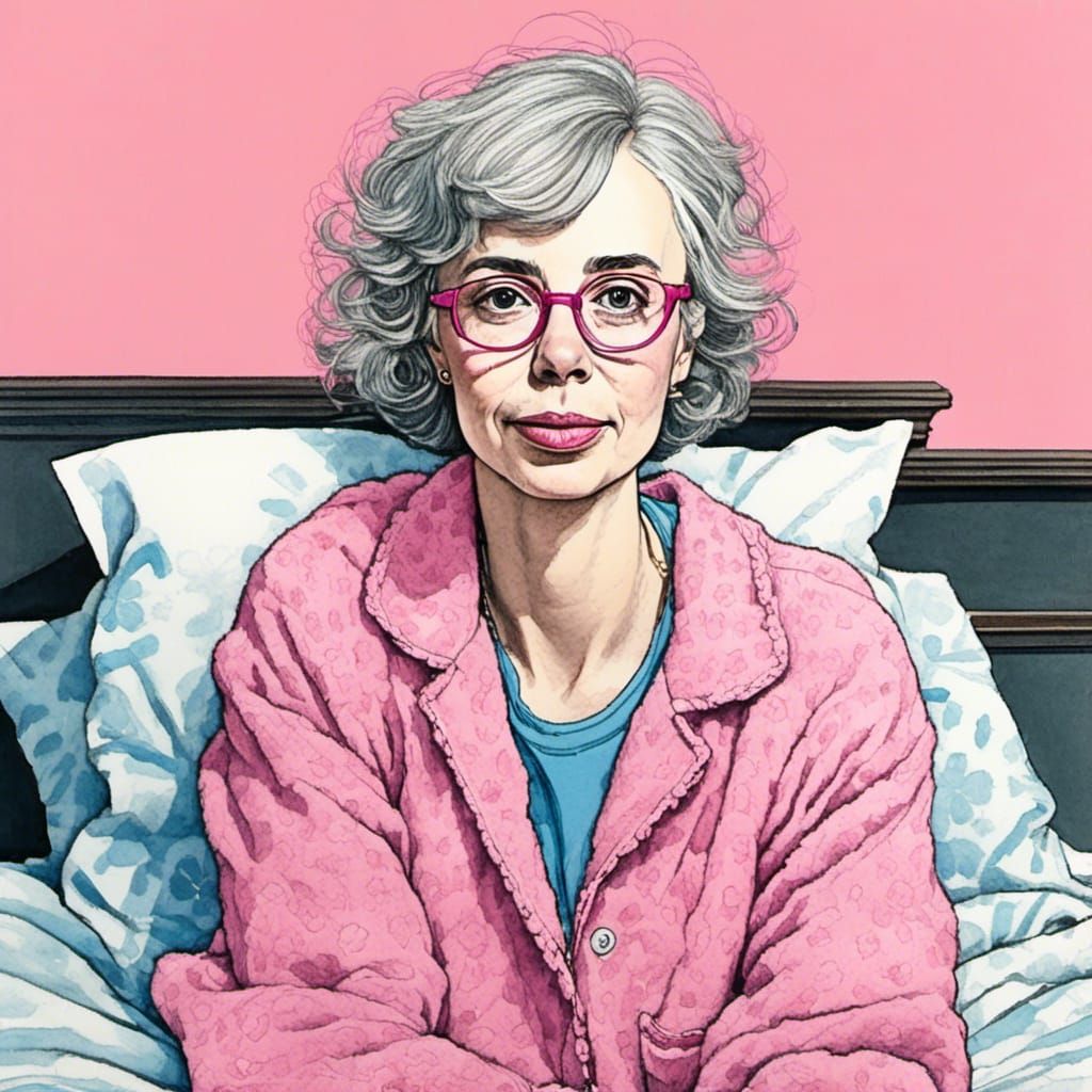 Charming Ink Portrait of a Trans Woman in Rockwell Style