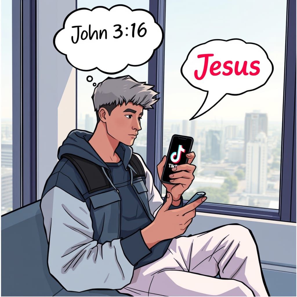 Sharing Bible Messages on Social Media in Digital Art Style