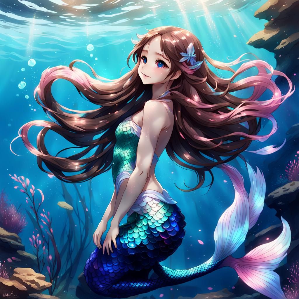 Anime-Inspired Mermaid Concept Art in 8K
