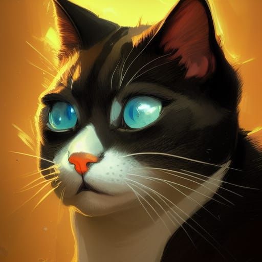 Hyperdetailed Cartoon Cat Portrait in Unreal Engine 5