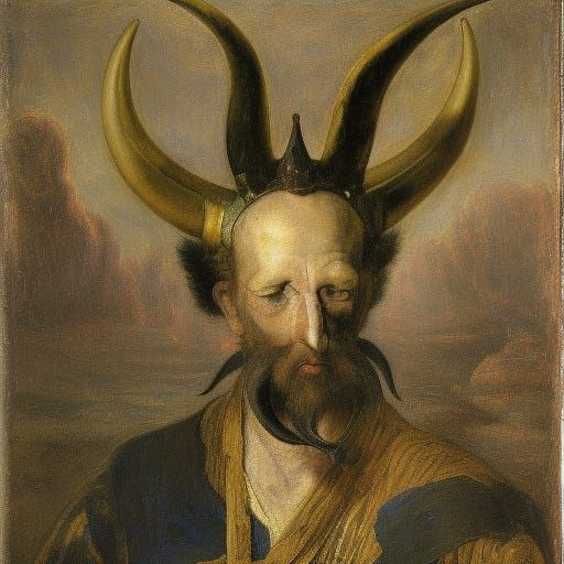 Fantastic Horned Creature Teaching Morality in Mixed Styles