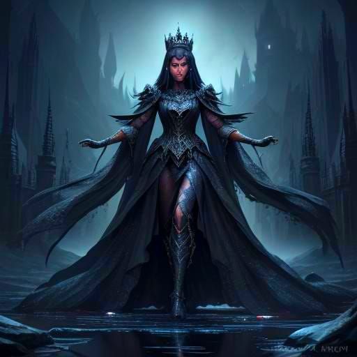 Dark Queen Shadow: Fantastical Matte Painting