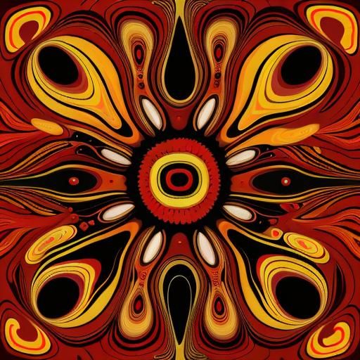 Abstract Faces: Surreal Aboriginal Art in Red Oil