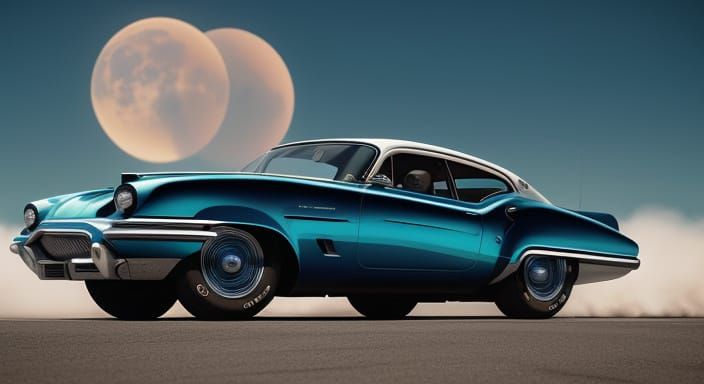 Retrofuturistic Highwayman Portrait in a Cosmic Landscape