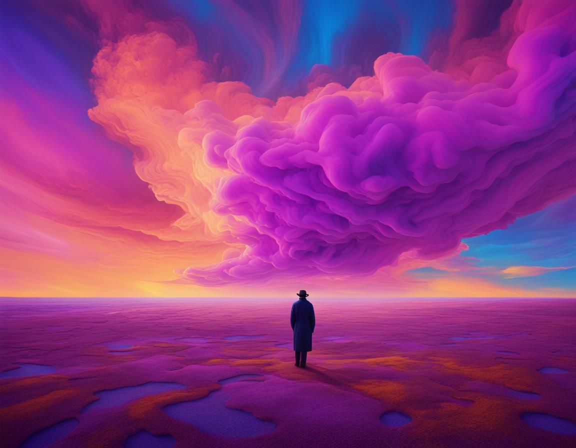 Surreal Dreamscape with Vivid Colors and Ethereal Glow