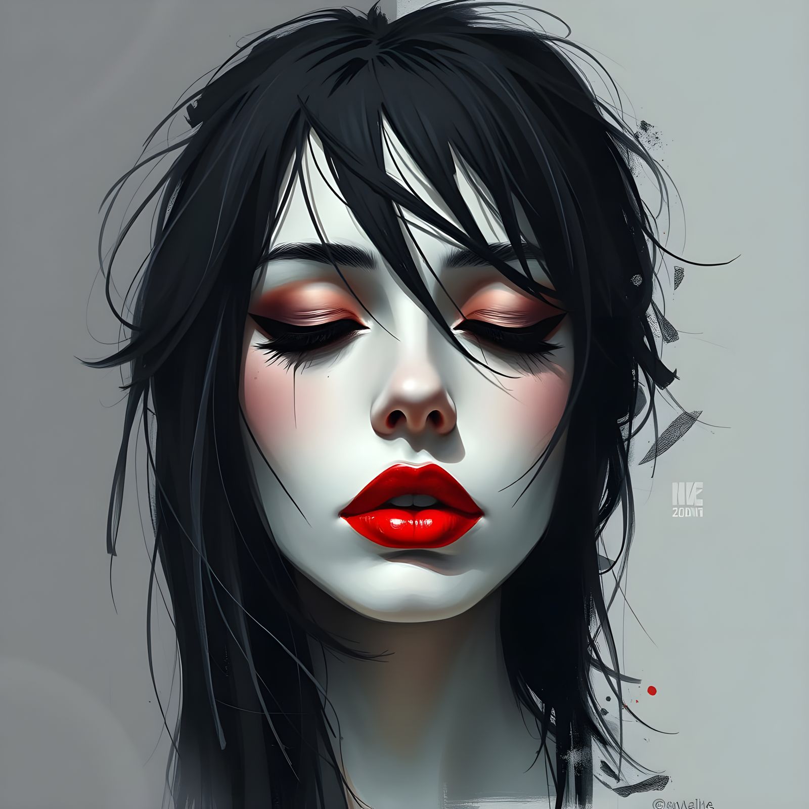 Striking Portrait of Woman in Expressionist Style