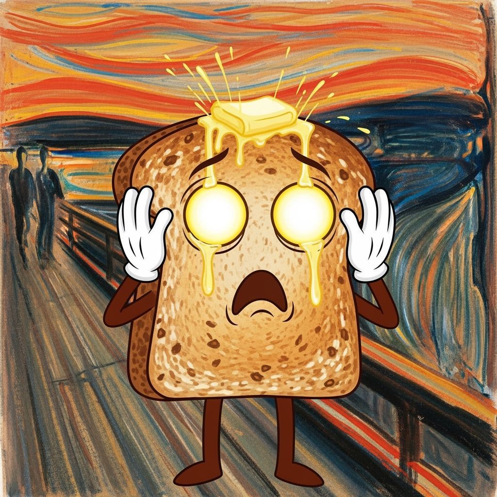 Animated Toast Screams in Expressionist Style