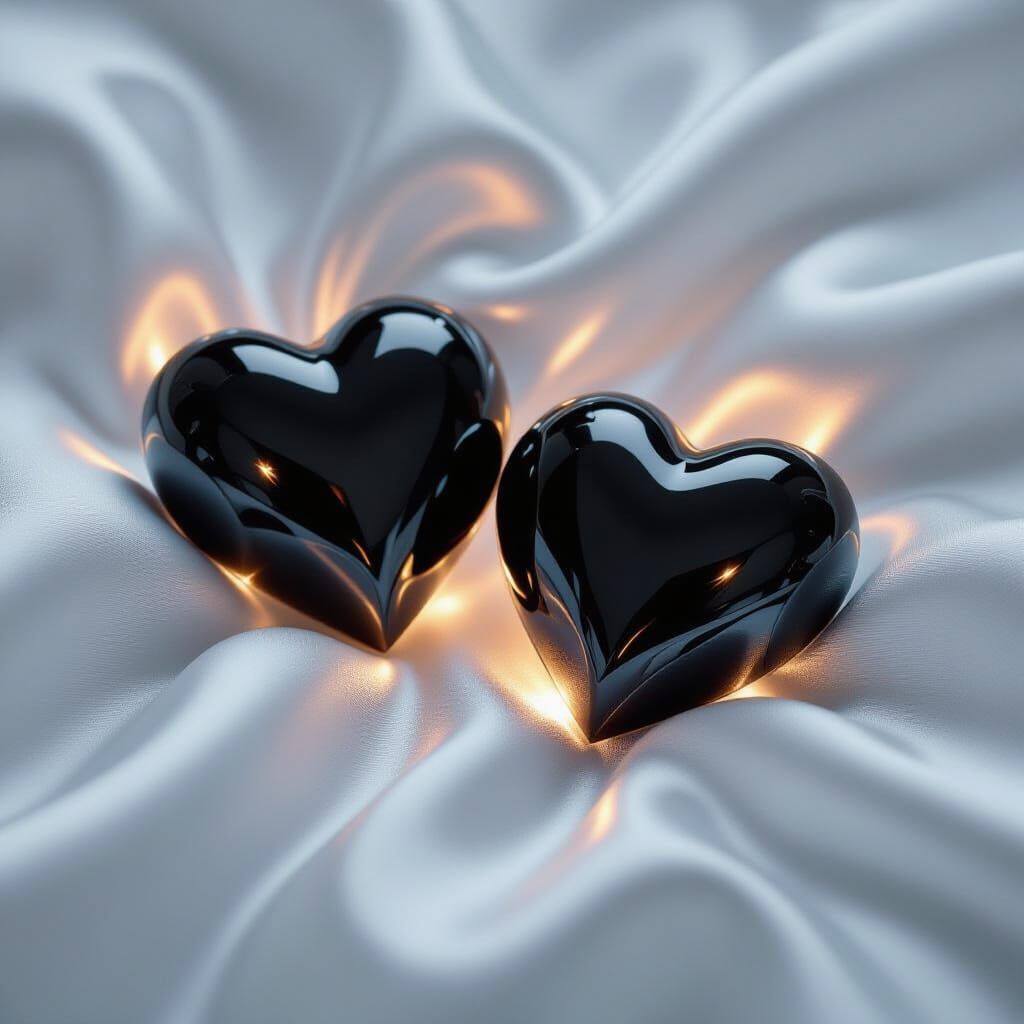 Crystallized Hearts with Silver-Gold Aura