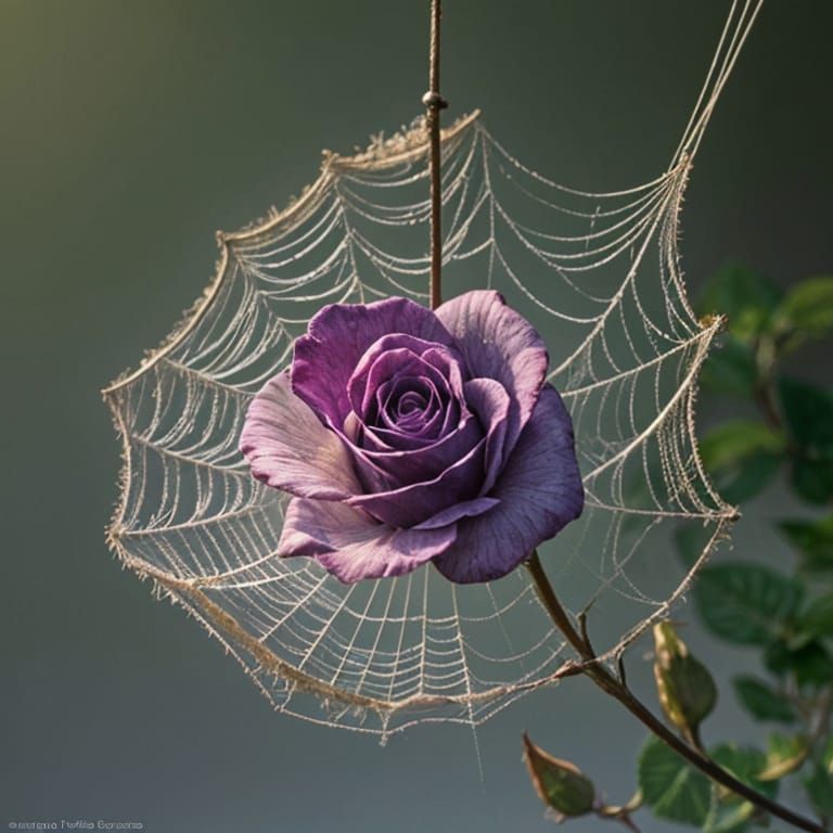 Spider Weaves Rose: Impressionistic Light & Painterly Textur...