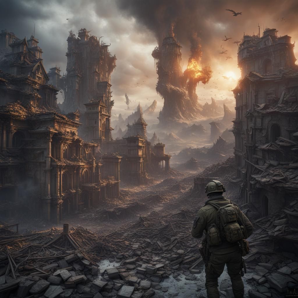 Detailed Matte Painting of World War 3 Scenario
