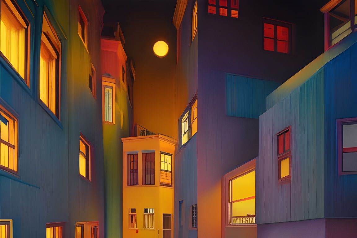 Street View Through Window in Renaissance Style