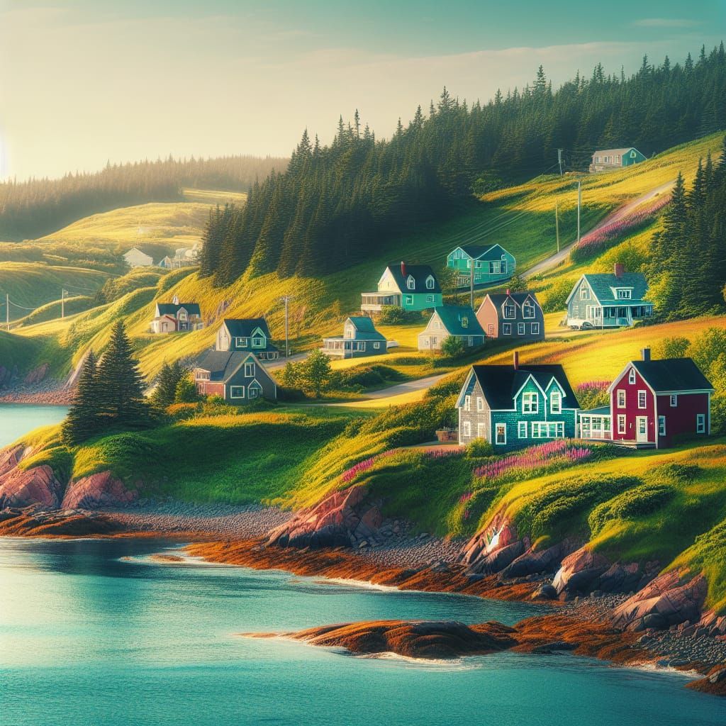 Picturesque Nova Scotia Landscape with Turquoise Waters