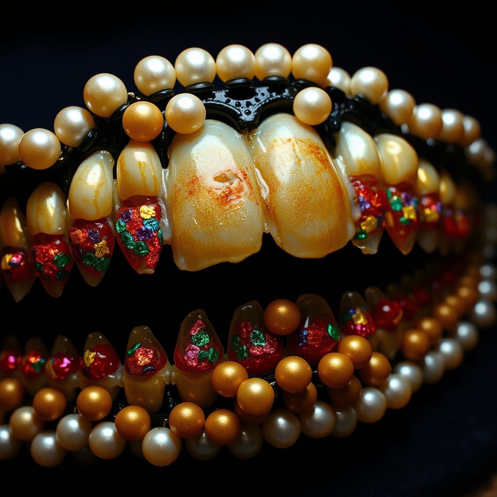 Colorful Beaded Teeth: Grotesque Macro Photography