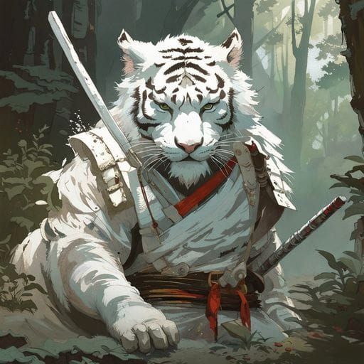 Fierce Tiger Samurai Warrior