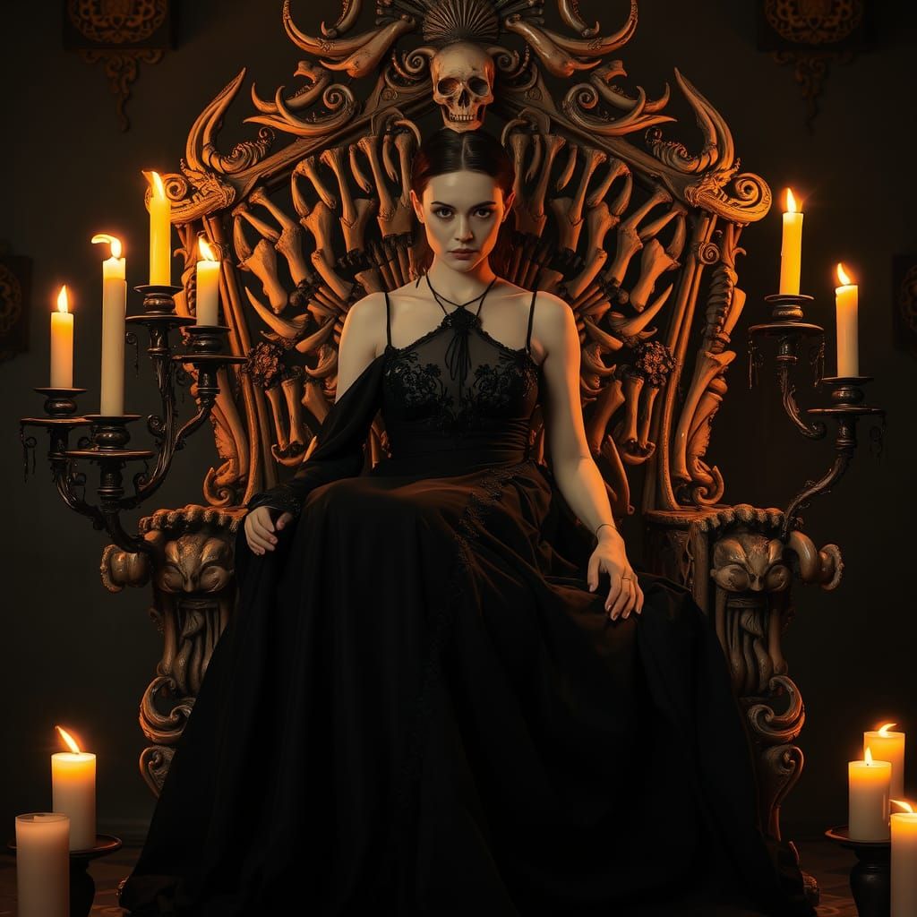 Lilith Enthroned: A Haunting Scene of Dark Surrealism
