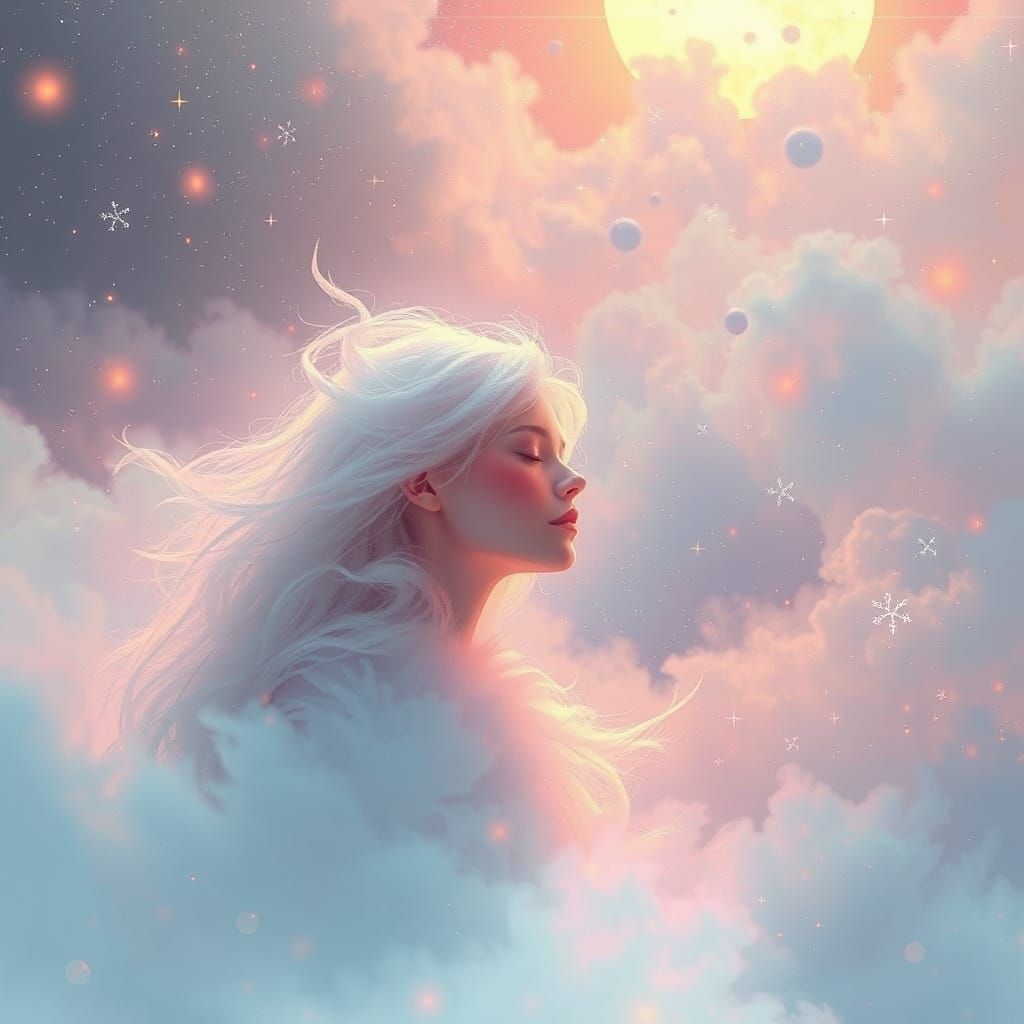 Ethereal Being in Celestial Dreamscape