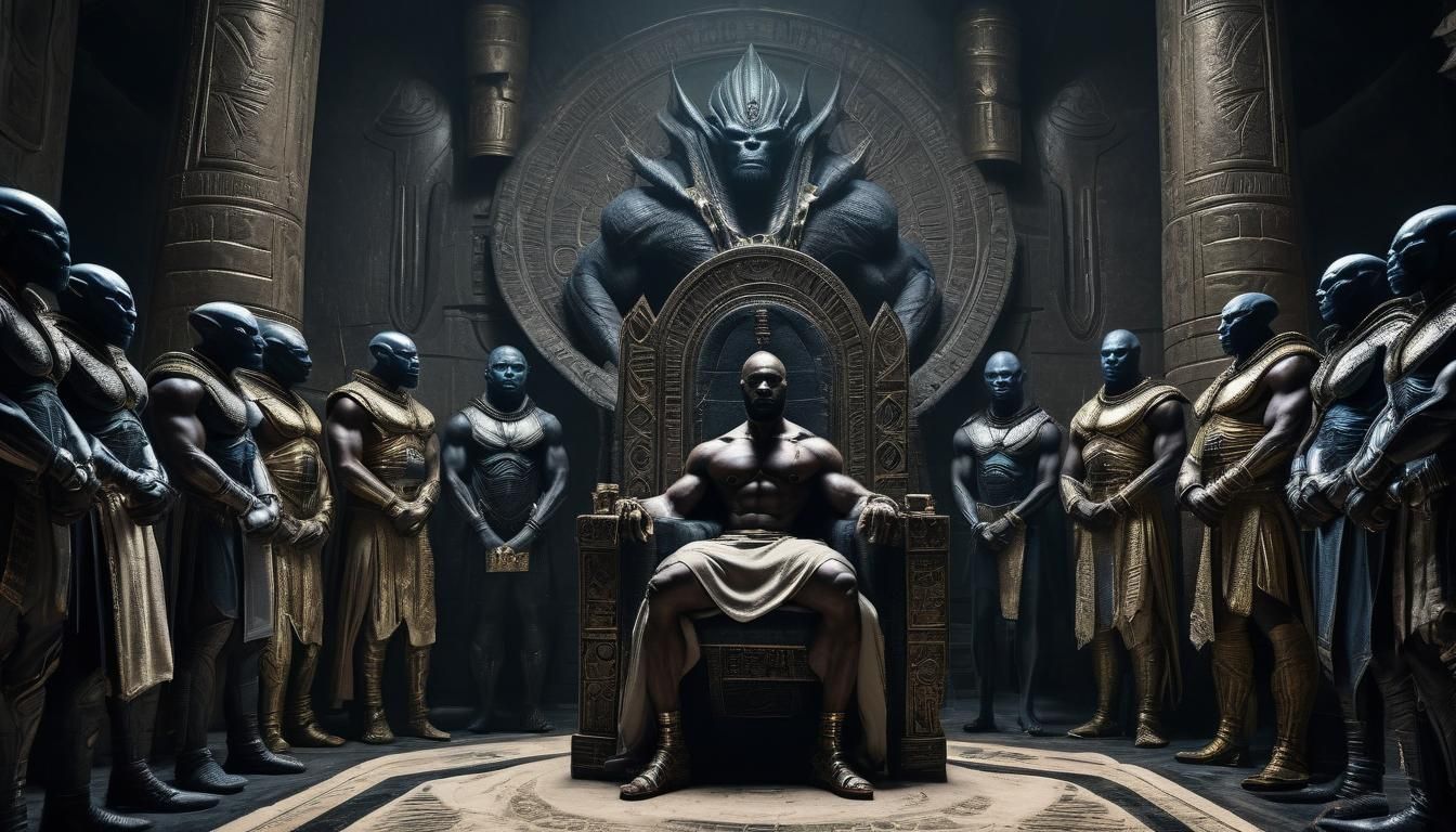 Nubian King Receives Alien Visitors in Royal Throne Room