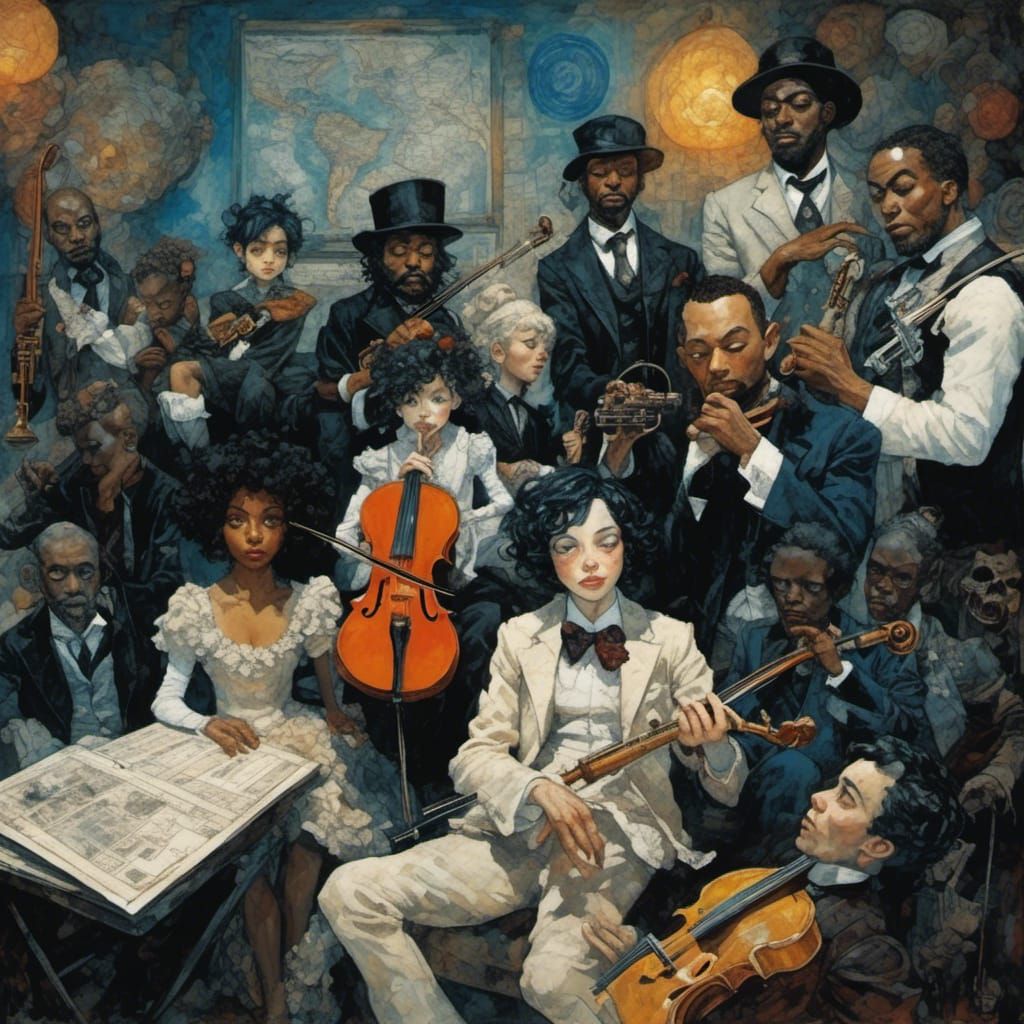 Blues Musicians in Chicago, as Pixel Art