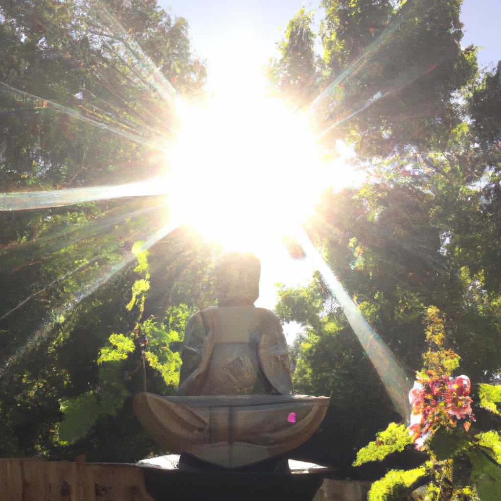 Radiant Buddha in Sunlit, Joyful Ascension