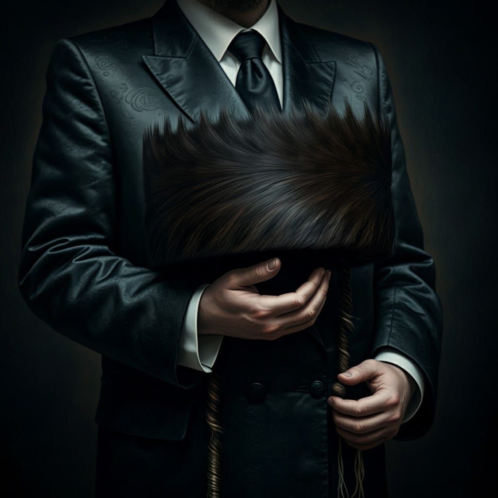 Mystical Shreimel Portrait in Dark Fantasy Style