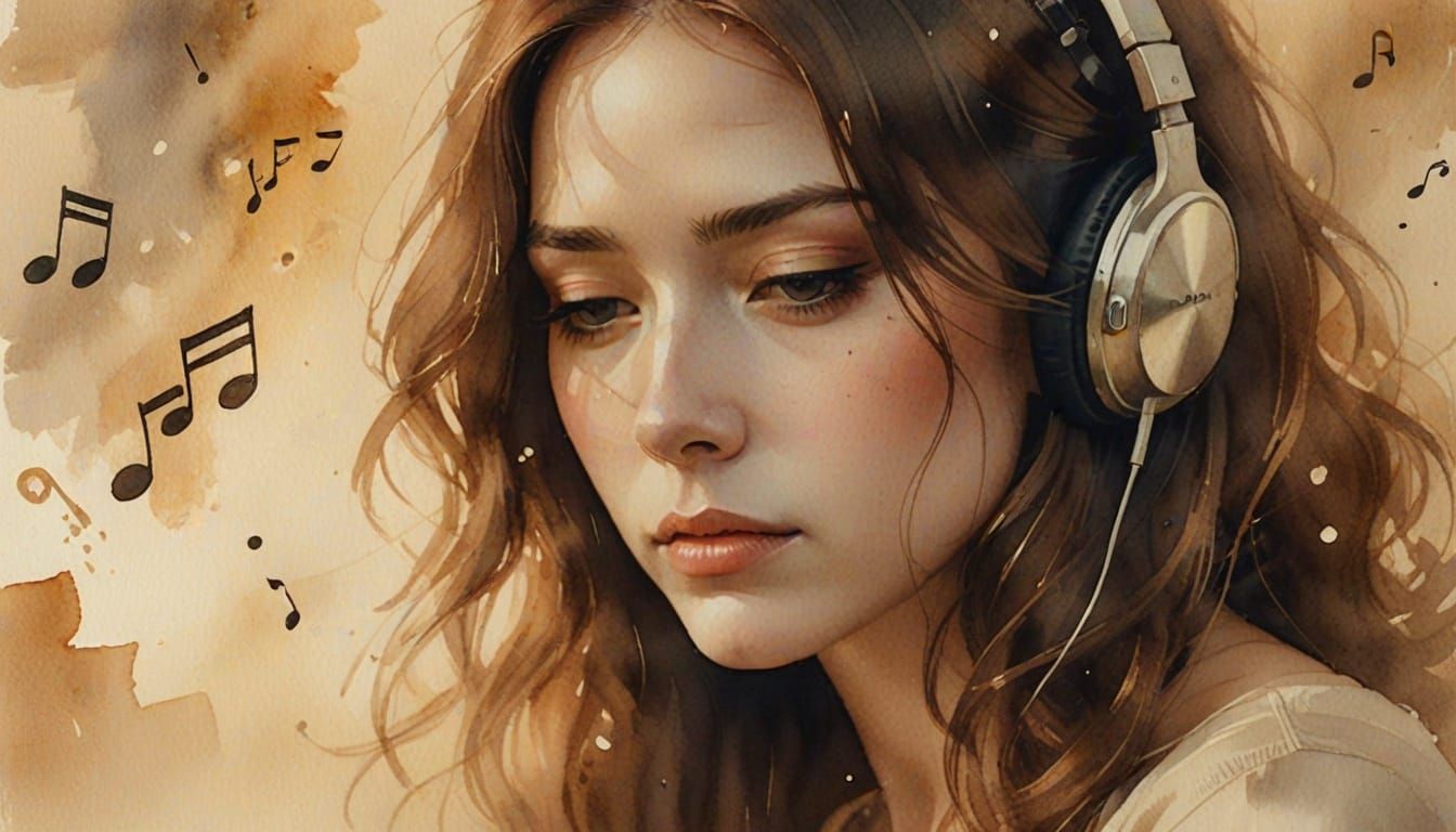 Melancholic Watercolor Portrait of Faded Memories