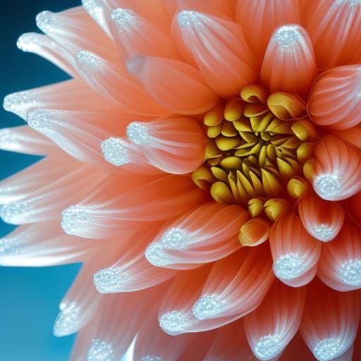 Crystallized Dahlia Macro Photography