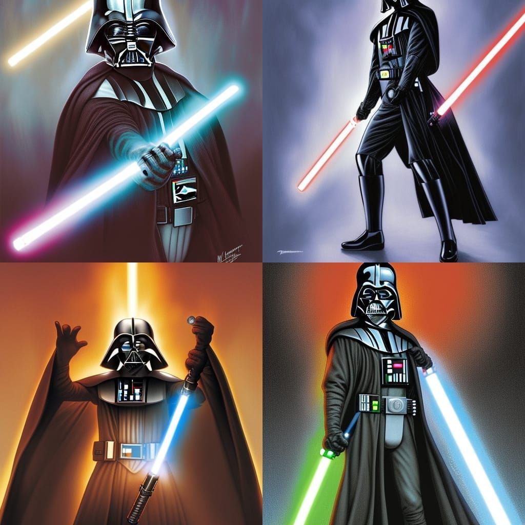 Lightsaber Wielder in Comic Book Style