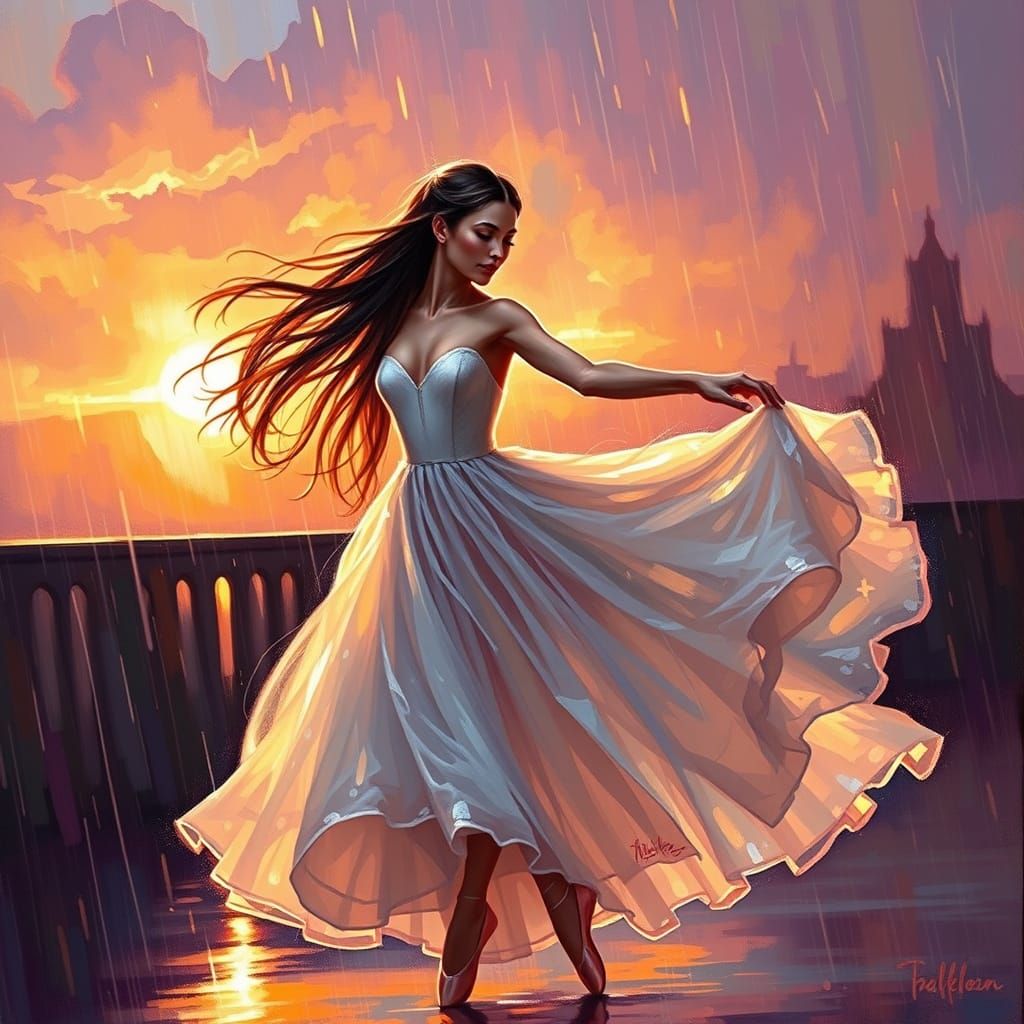 Ecos de Seda bajo Lluvia de Oro