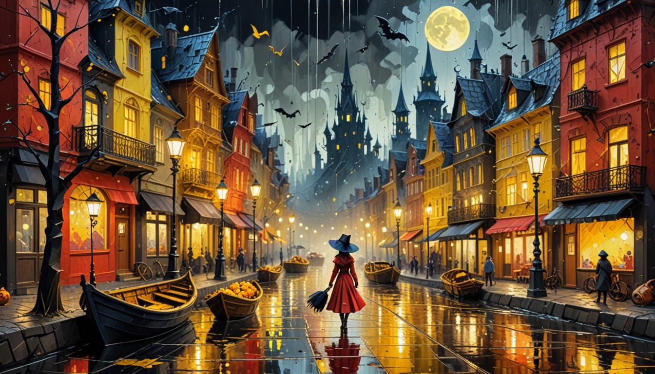 Steampunk Witch in Paper Forest City