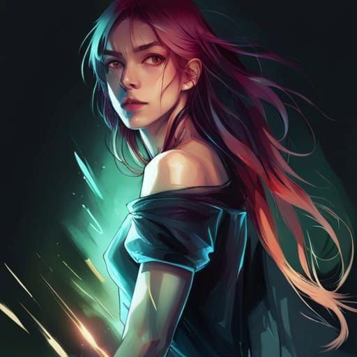 Goddess Portrait in Style of Ishida and Guweiz