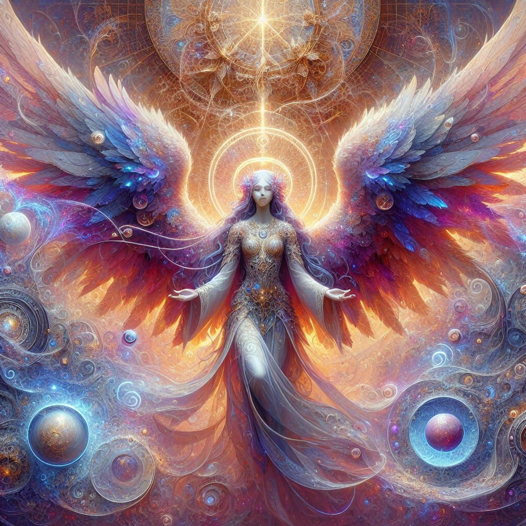 Archangel Barachiel: Radiant Matte Painting of Blessings