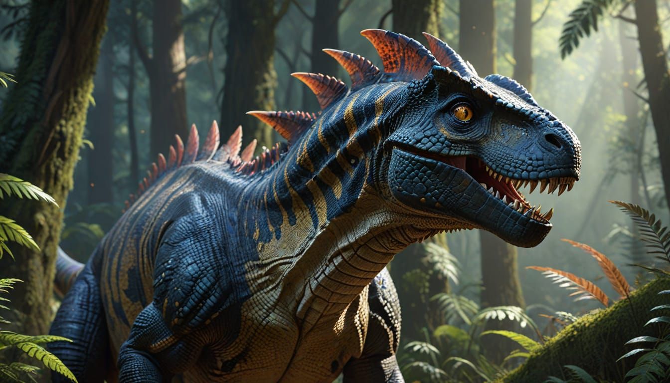 Alert Yixianosaurus in Ancient Woodland