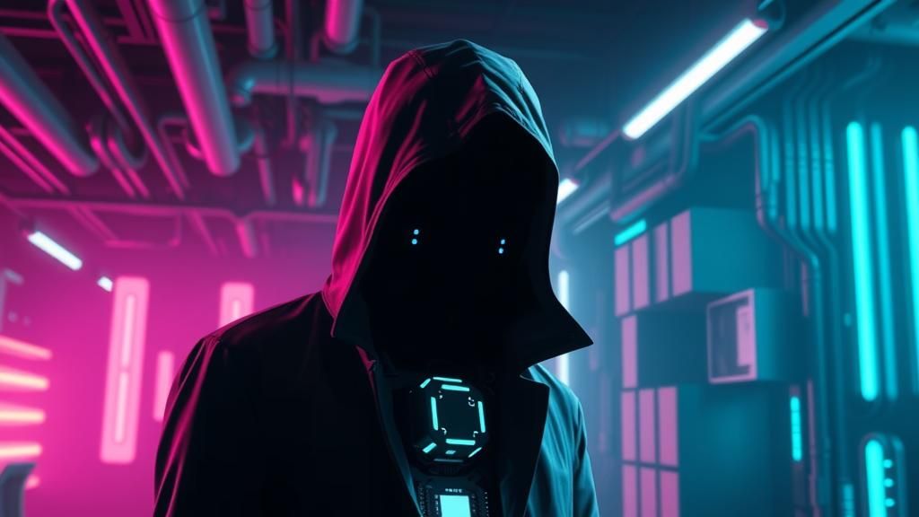 Cyberpunk Cyborg Portrait in 8-bit Pixel Art