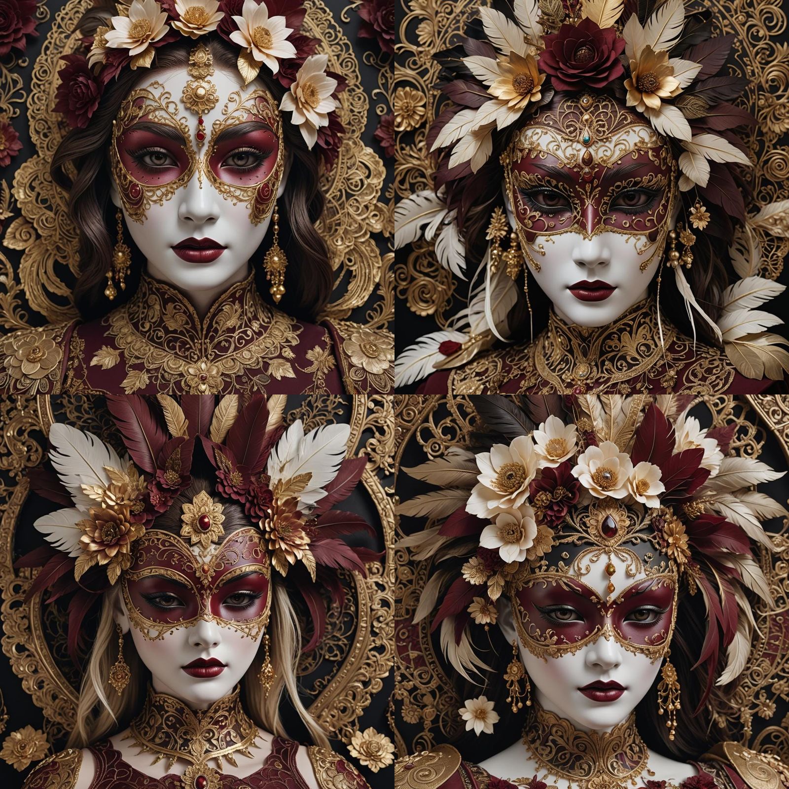 Intricate Masquerade Mask on Pale Mannequin Bust
