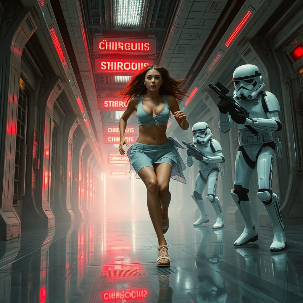 Futuristic Escape in a Dystopian Sci-Fi World