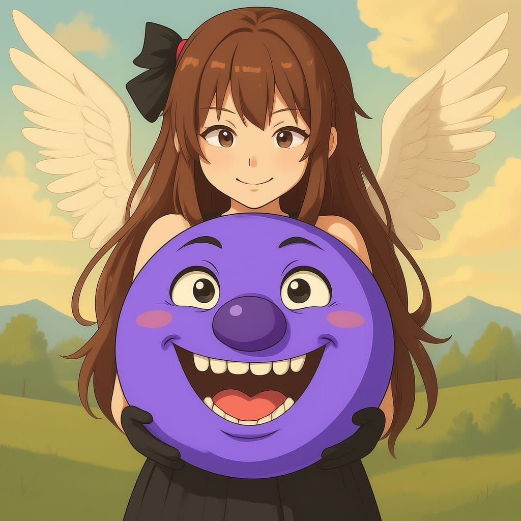 Purple-Bellied Clown God with Antlers and Muscles