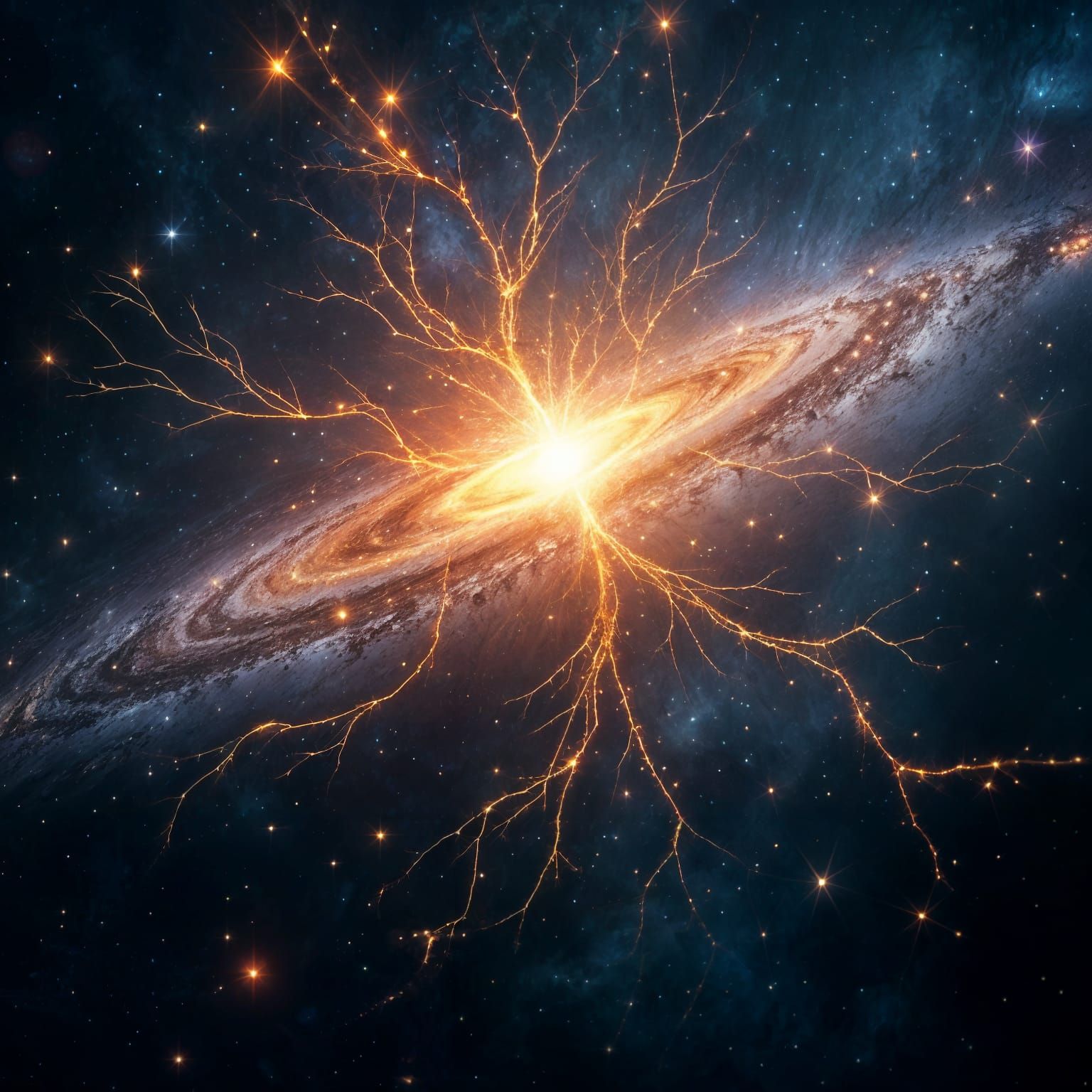 Cosmic Neuronal Landscape in Hiperrealistic Style