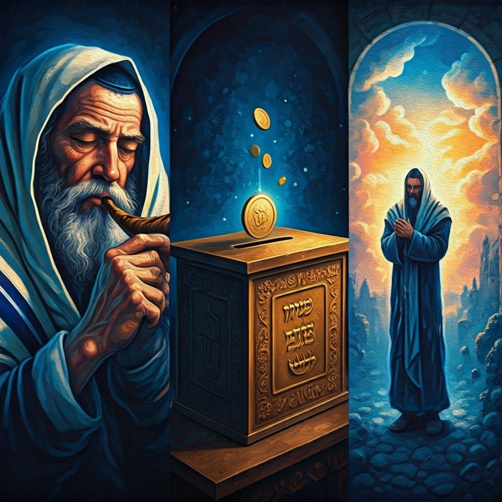 Chagall-esque Oil Painting: Three Jewish Scenes