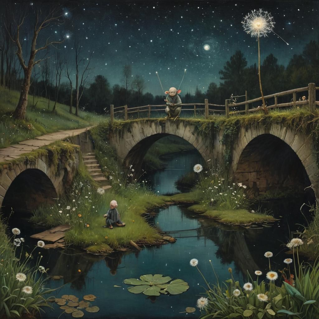 Ethereal Troll in Dystopian Dreamscape