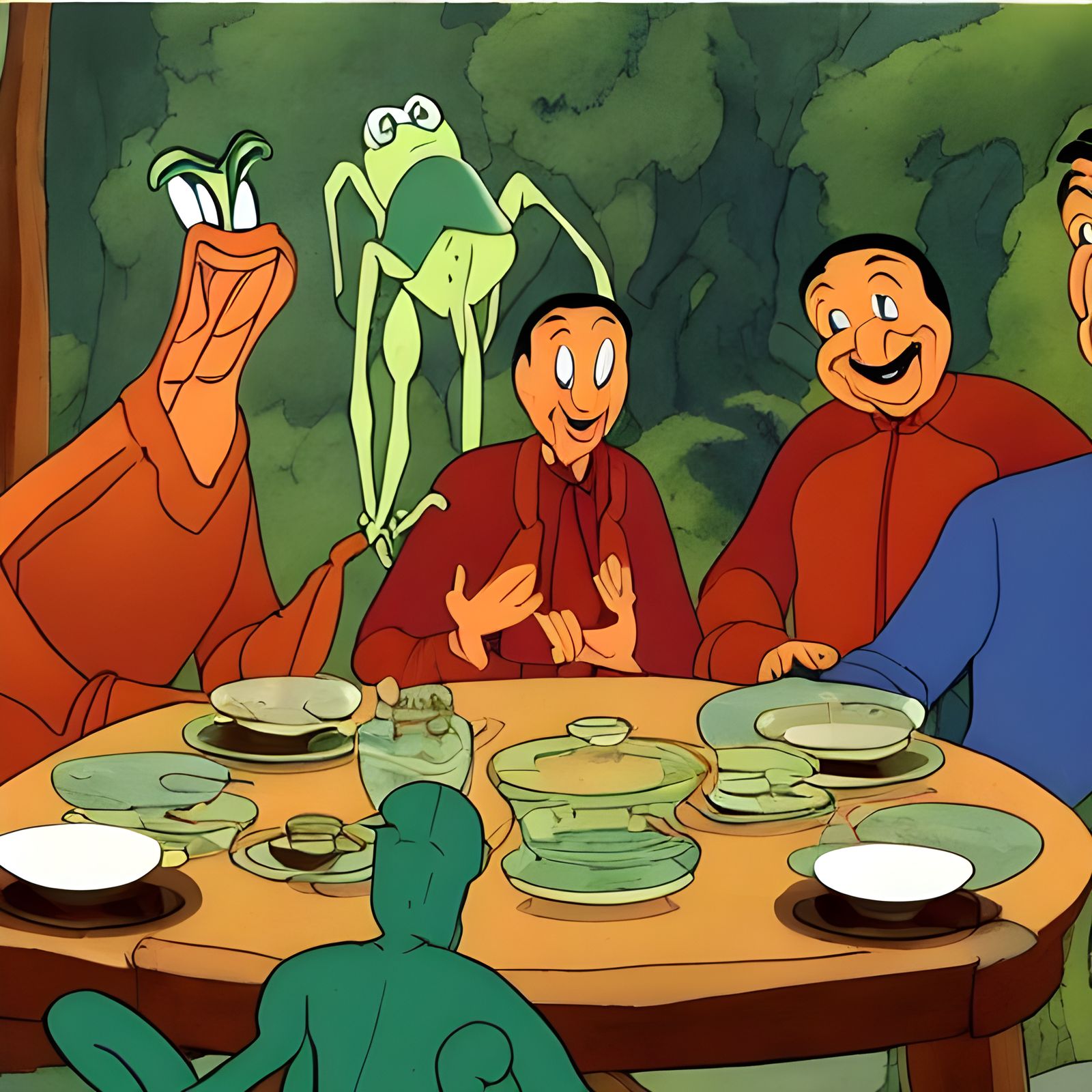 Surreal Tea Party with Unlikely Guests