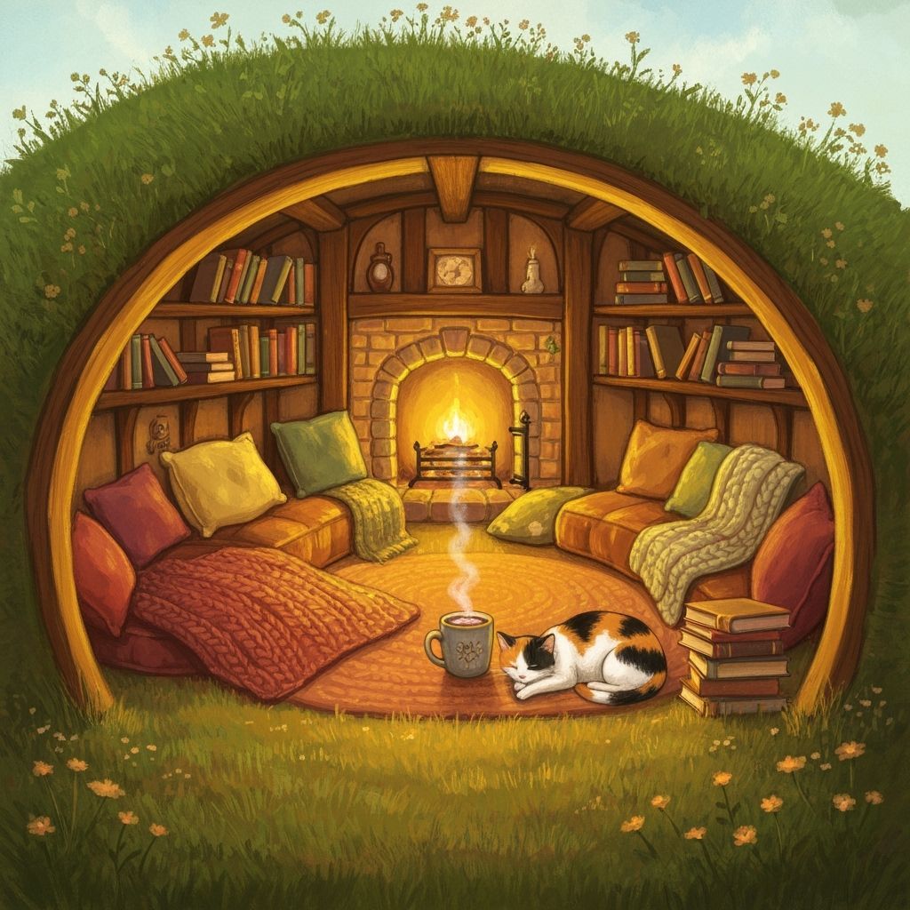 Cozy Hobbit Hole Reading Nook in Hillside