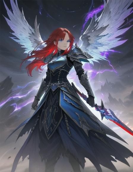 Powerful Battle Mage with Fiery Wings