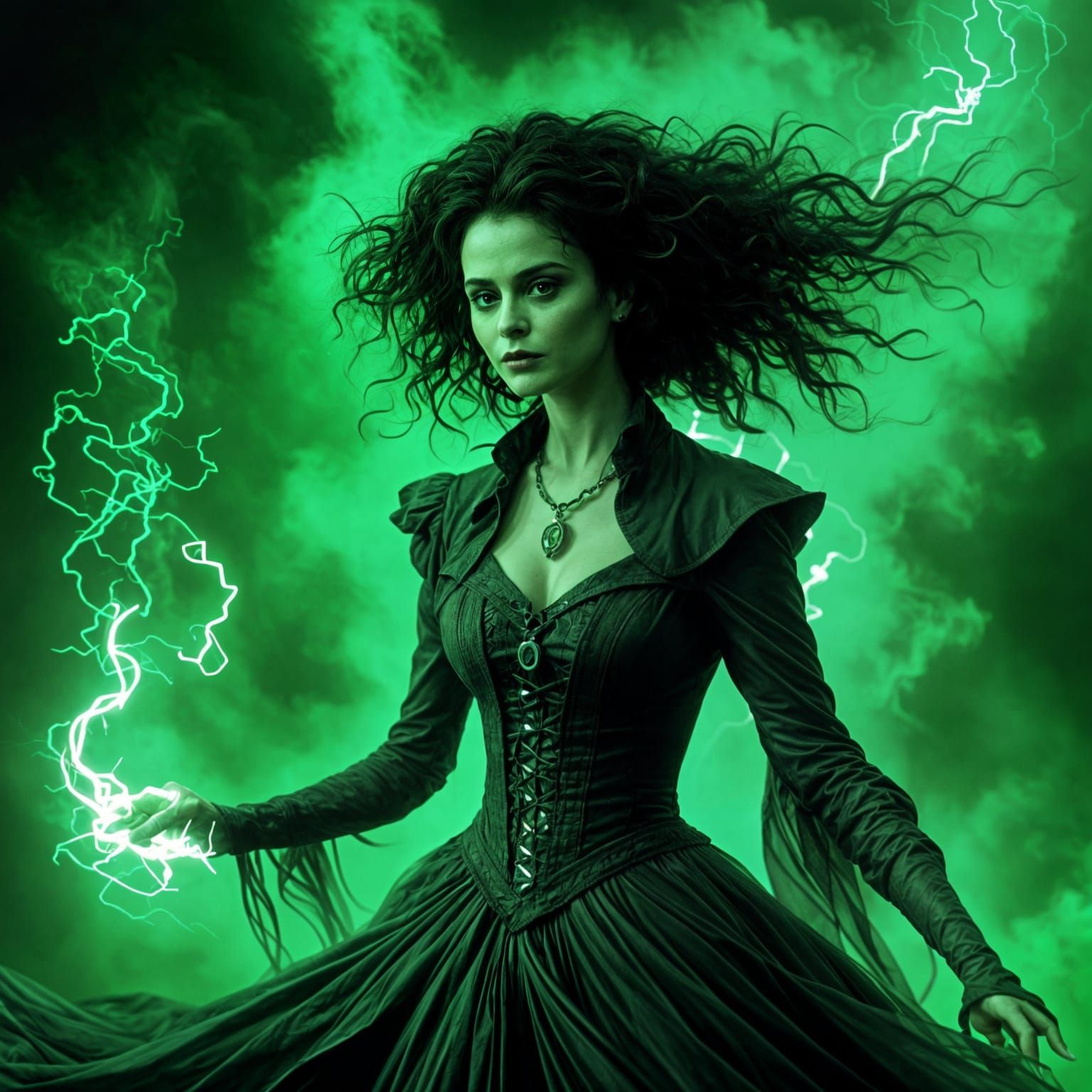 Bellatrix Lestrange with dark magic