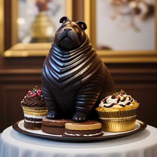 Majestic Chocolate Walrus Sculpture in Warm Golden Light