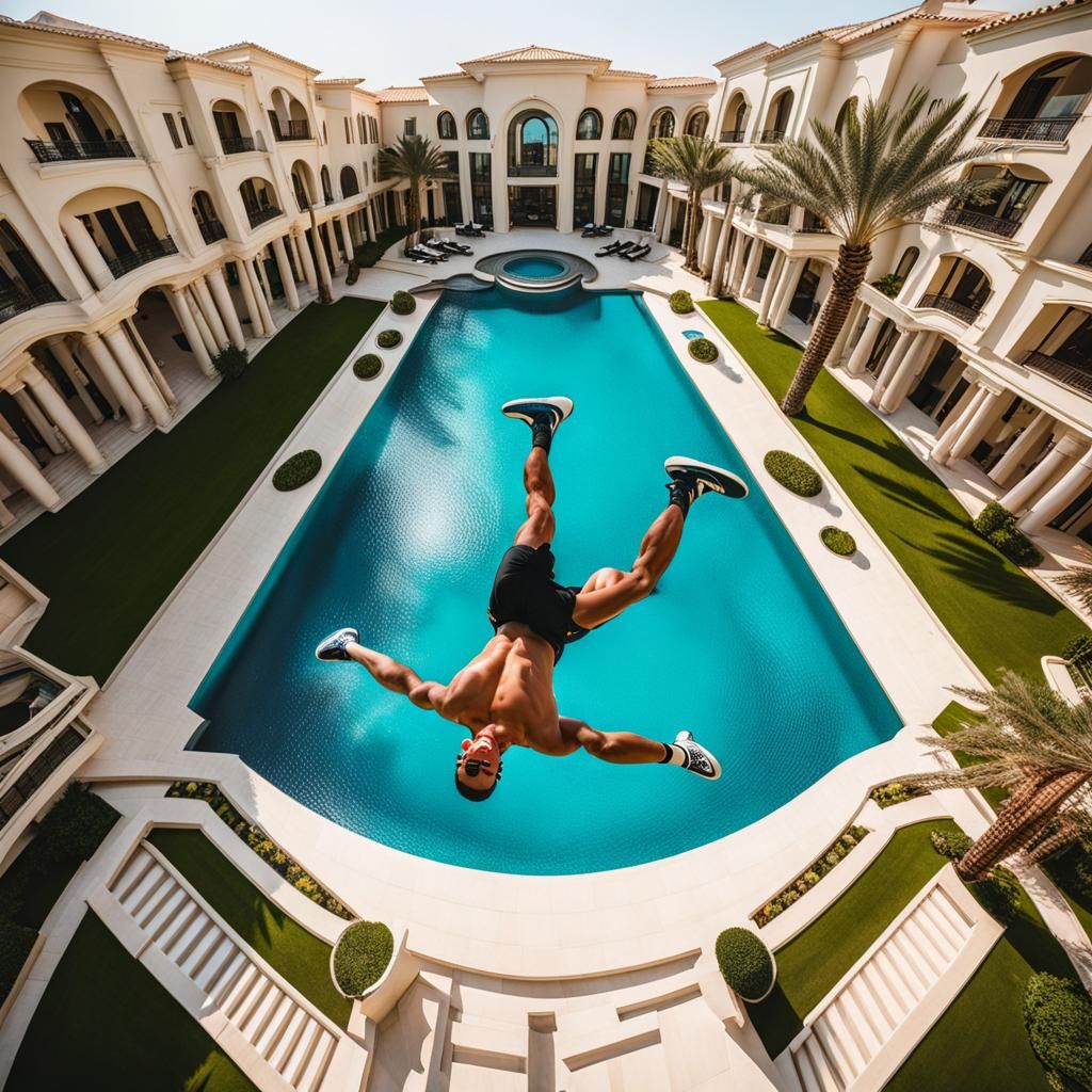 Cristiano Ronaldo Bicycle Kick in Dubai Mansion Pool