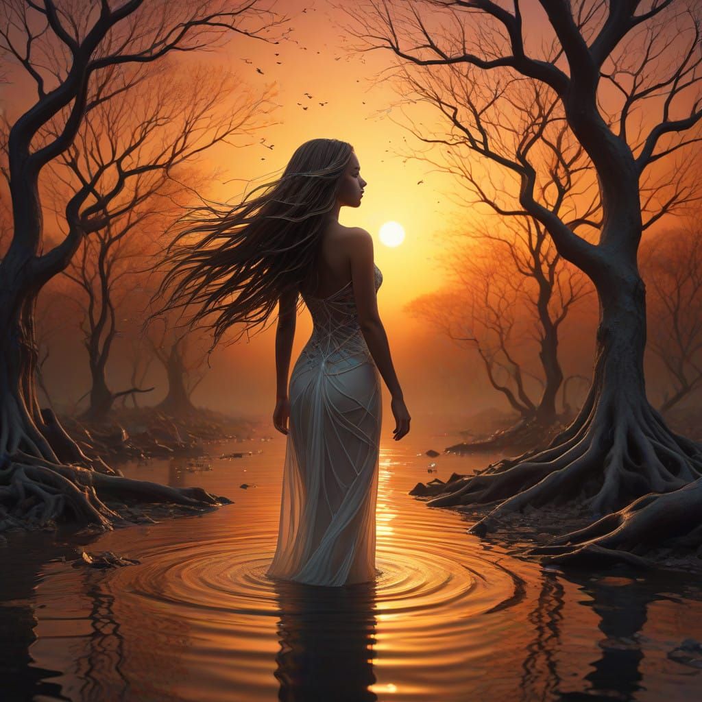 Bioluminescent Human Forms Connect in a Vibrant Digital Artw...