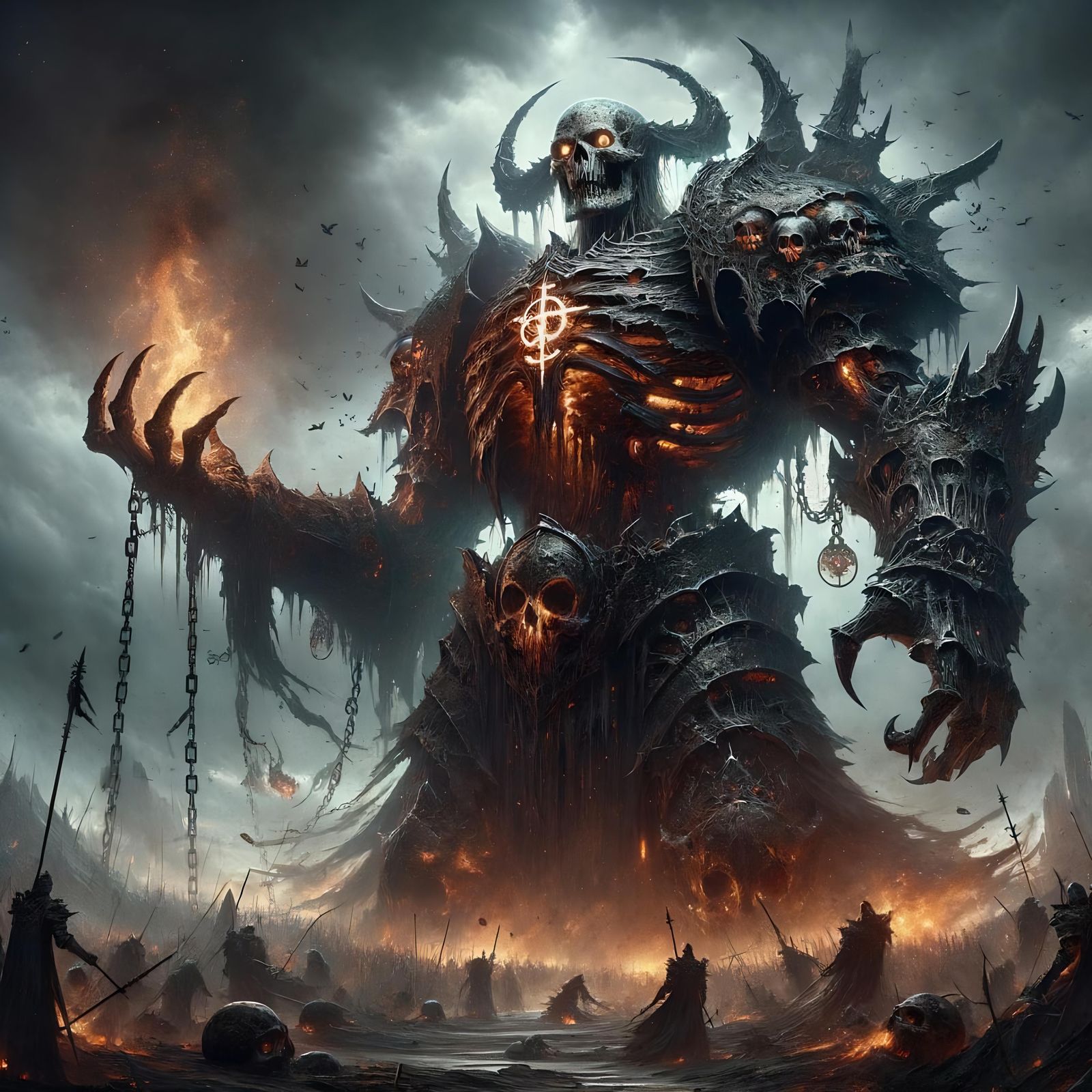 Deathbringer: Undead Warrior in Desolate Battlefield