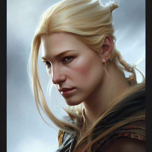 Viking Woman Portrait in Hyperdetailed Digital Art